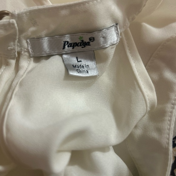 Papaya Women's Halter Chiffon Tank Top Blouse Size L Flowy - Picture 4 of 4